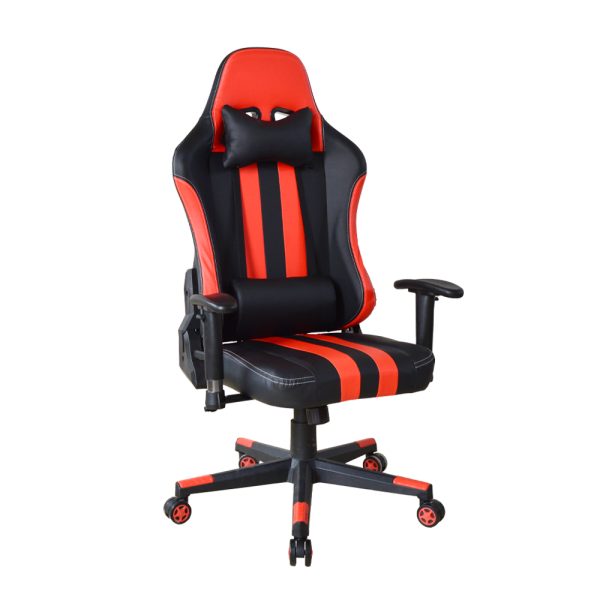 Gamestoel bureaustoel Thomas - racing gaming stijl - recht zitvlak - zwart rood