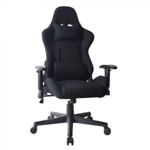 Bureaustoel gamestoel Thomas - racing gaming stijl - stof bekleding - zwart