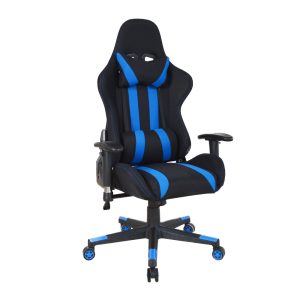 Bureaustoel gamestoel Thomas - racing gaming stijl - stof bekleding - zwart blauw