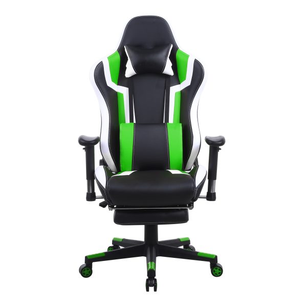 Gamestoel Tornado Relax - bureaustoel - met voetsteun - ergonomisch - zwart groen