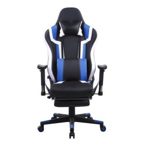 Gamestoel Tornado Relax Bureaustoel - met voetsteun - ergonomisch - zwart blauw