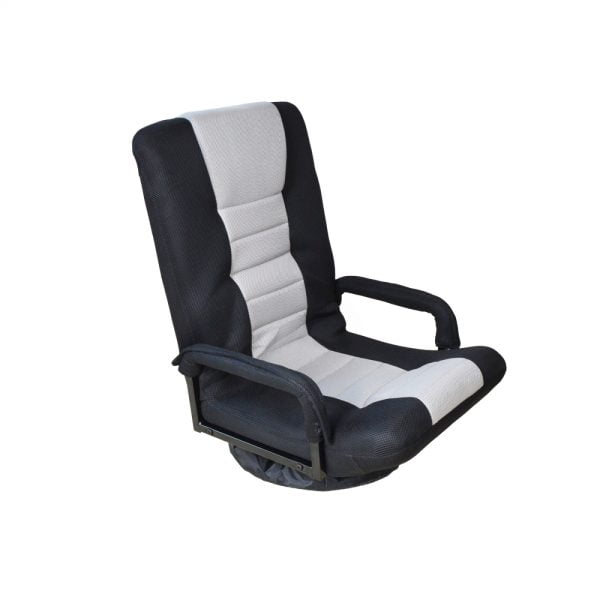 Loungestoel - gamestoel - vloerstoel - verstelbare rug en inklapbaar - zwart grijs