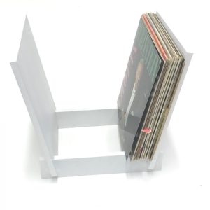 LP vinyl bladerrek standaard voor opbergen en tonen van 75 tot 100 stuks 12 inch platen of 7 inch singles wit