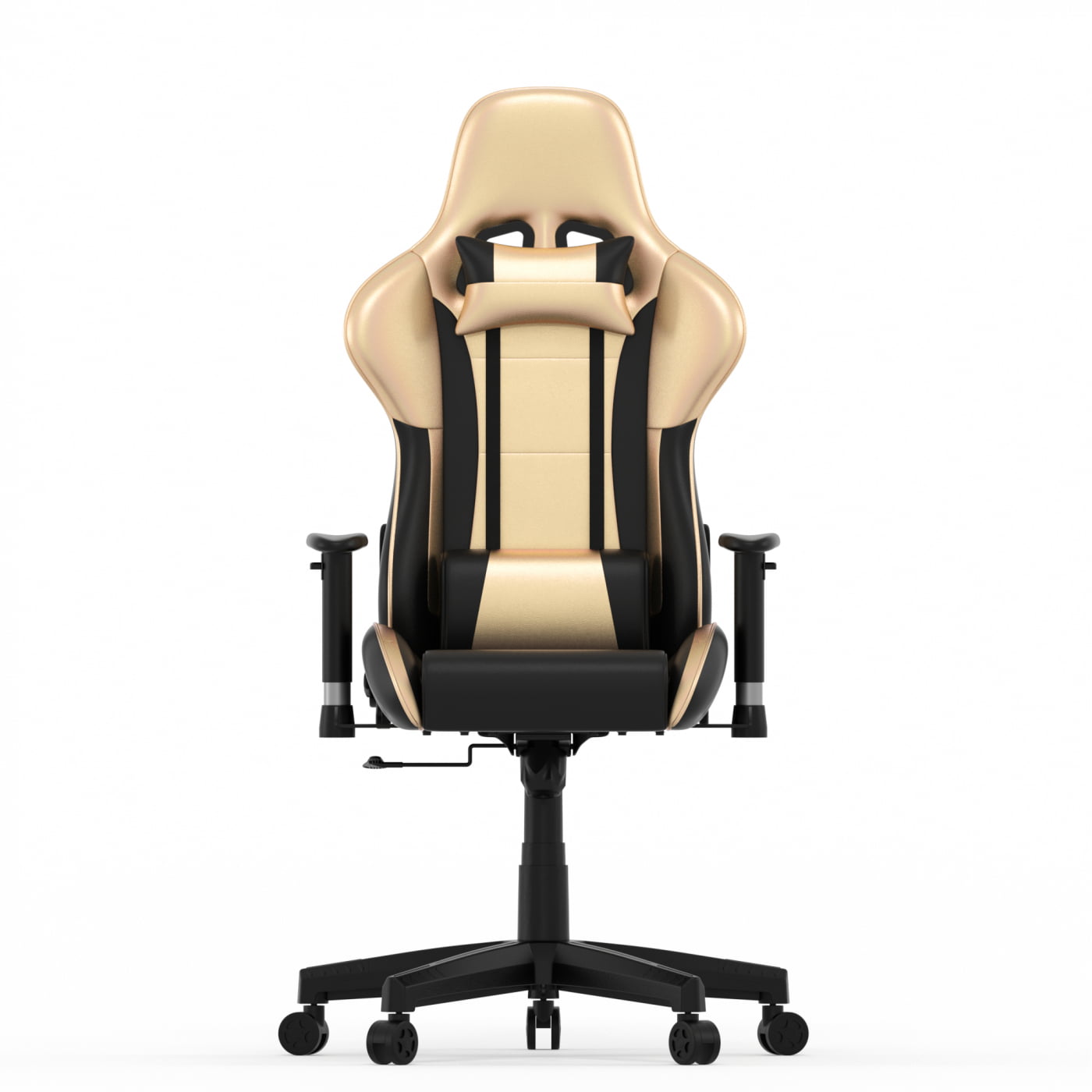 Populair klein Afrika Gamestoel GoldGamer deluxe - bureaustoel - racing gaming stoel - zwart goud  - Meubel Plein