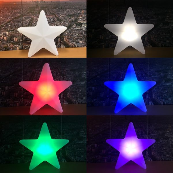 Nachtlamp kinderkamer LED lamp Ster Stars 40 CM 16 kleuren RGB wit oplaadbaar afstandsbediening waterdicht