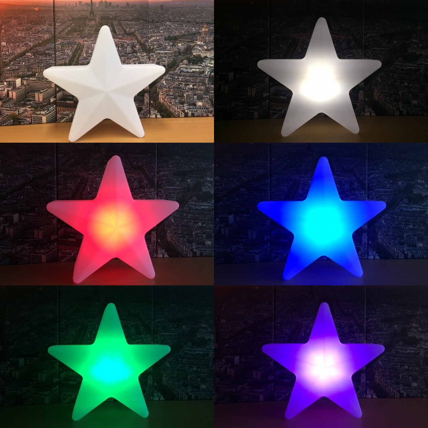 atleet vaas streep Nachtlamp kinderkamer LED lamp Ster Stars 40 CM 16 kleuren RGB wit  oplaadbaar afstandsbediening waterdicht - Meubel Plein
