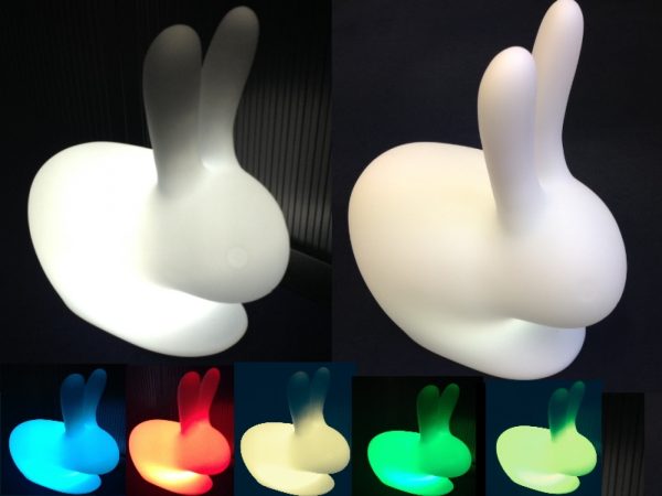 Nachtlamp kinderkamer lamp Konijn LED 16 kleuren RGB wit oplaadbaar 45 cm