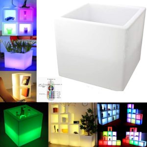 LED kubus open vierkant verlichting 16 kleuren RGB wit multifunctioneel oplaadbaar afstandsbediening