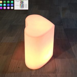 LED hartje stoel ambiance 40 CM RGB Wit 16 kleuren - oplaadbaar met afstandsbediening