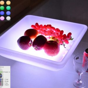 Serveerschaal led verlichting - ijsschaal - fruitschaal - presenteer schaal - oplaadbaar afstandbediening