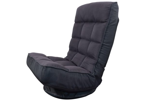 Loungestoel - gamestoel - vloerstoel - verstelbare rug en inklapbaar - zwart
