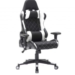 Gamestoel Classic - bureaustoel - stof bekleding - zwart wit