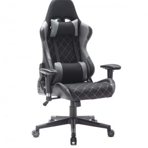 Gamestoel Classic - bureaustoel - stof bekleding - zwart grijs
