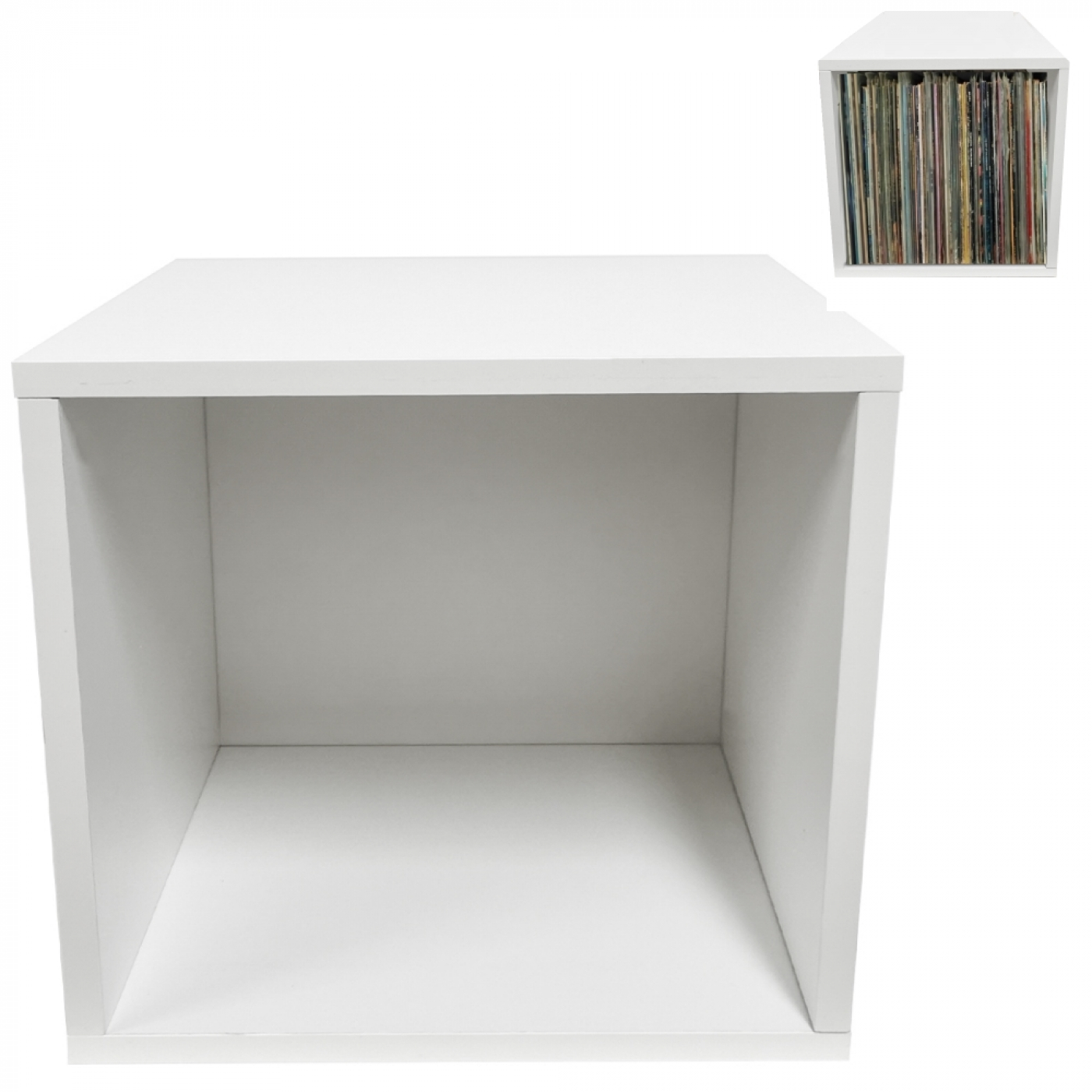 LP vinyl opbergkast kubus – platenkast – lp vinyl platen opbergrek – wit