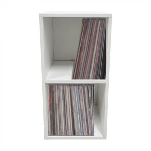 Vinyl lp platen opbergkast - opbergen lp vinyl platen - boekenkast - 2 vakken - wit