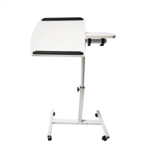 Laptoptafel laptopstandaard - bijzettafel bedtafel - verrijdbaar wieltjes - hoogte verstelbaar - wit