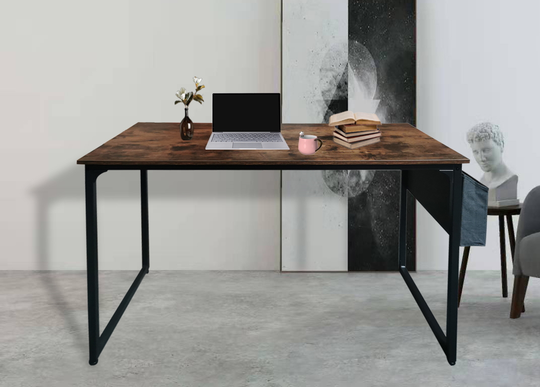 Op het randje Vertrouwen waar dan ook Bureau Stoer - laptoptafel - computertafel - 120 cm breed - vintage bruin -  Meubel Plein