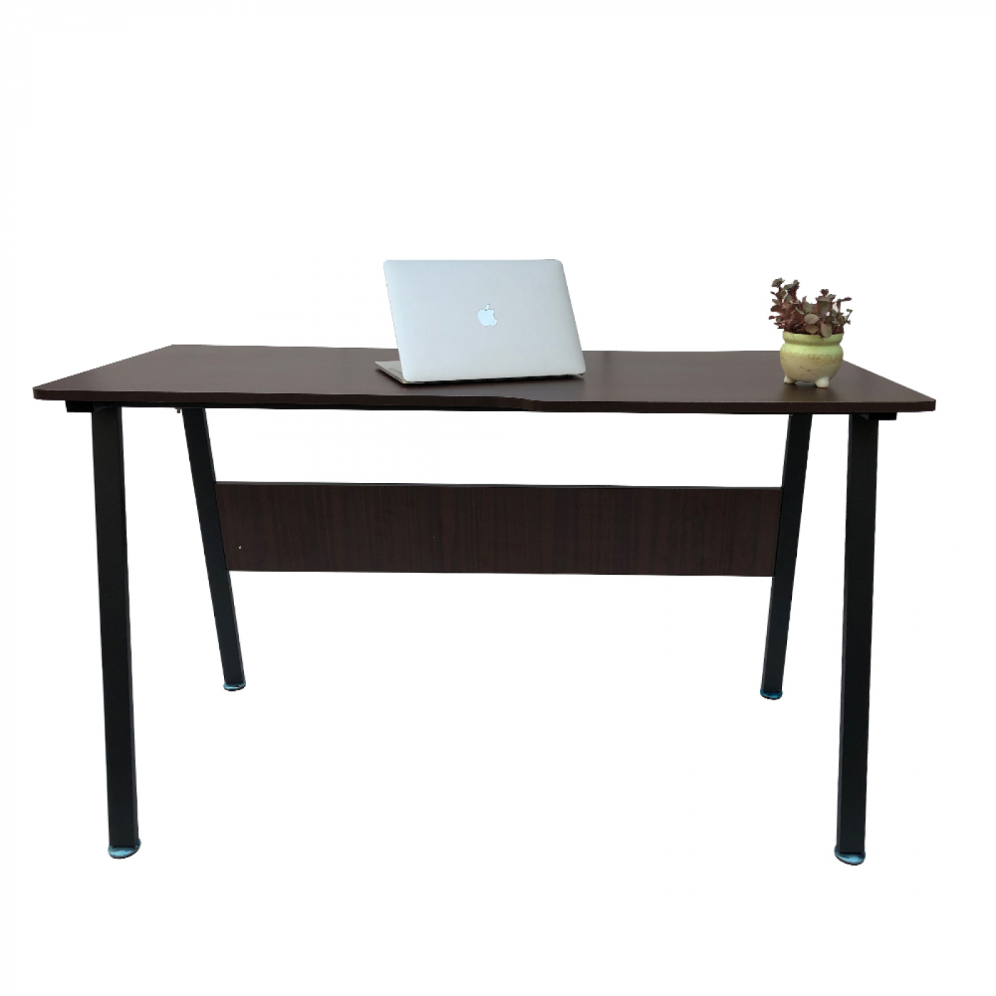Impasse Overstijgen type Computertafel bureau Stoer - industrieel vintage - 130 cm breed - zwart  metaal bruin hout - Meubel Plein