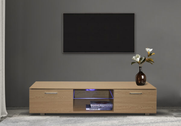 TV meubel TV kast Tenus met LED verlichting lichtbruin