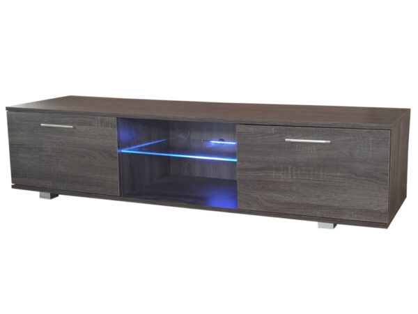 TV meubel dressoir Tenus - TV kast - led verlichting - donkergrijs bruin