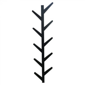 Wandkapstok boomstam tak design - hangende muurkapstok - 125 cm hoog - 10 haken - zwart