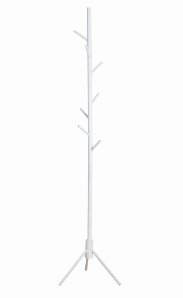 Staande kapstok - boom kapstok 8 haken hout - 178 cm hoog - wit