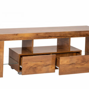 TV  meubel Hugo - dressoir - met Led verlichting - 140 cm breed - bruin houtstructuur