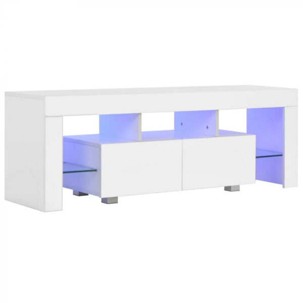 TV kast meubel Hugo - met LED verlichting - 140 cm breed - wit