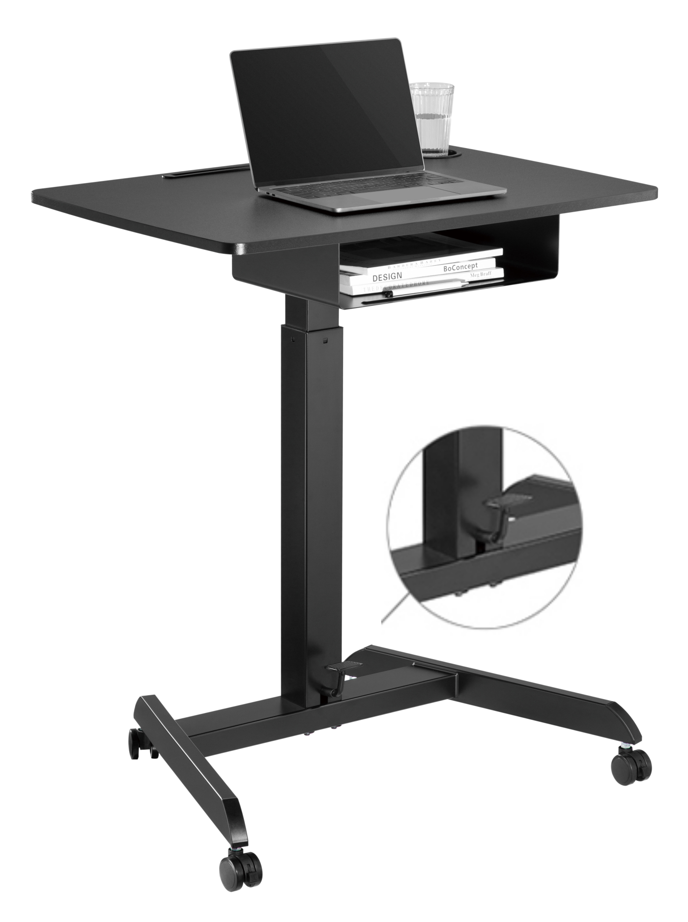 Zit sta bureau laptoptafel – verrijdbaar workstation – presentatie lessenaar