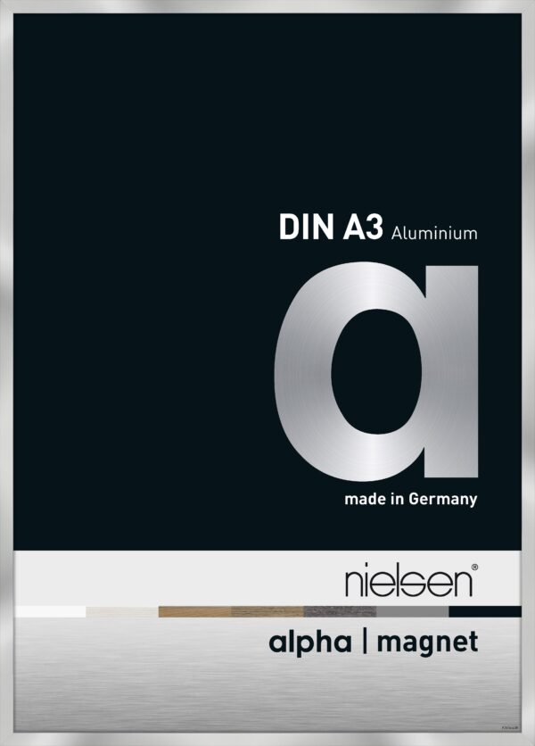 Wissellijst frontloader Nielsen Alpha Magnet aluminium A3 formaat Zilver