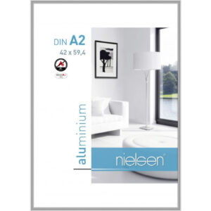 Fotolijst poster frame A2 brandvertragende vlamvertragende wissellijst zilver aluminium B1 certificering DIN 4102 - 1