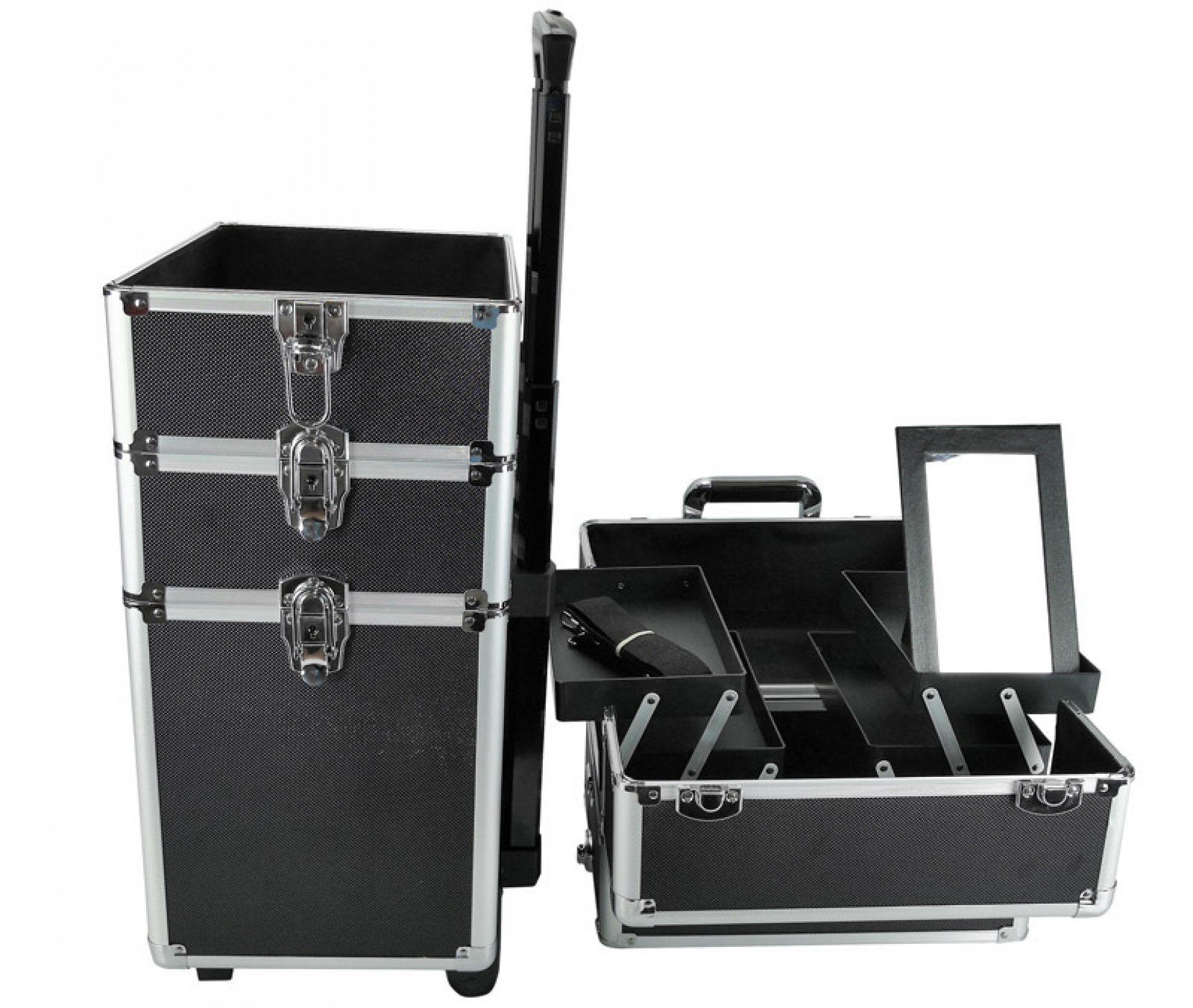 lont weerstand Rijden Visagie make up koffer cosmetica kappers trolley beauty case 4 in 1 zwart -  Meubel Plein