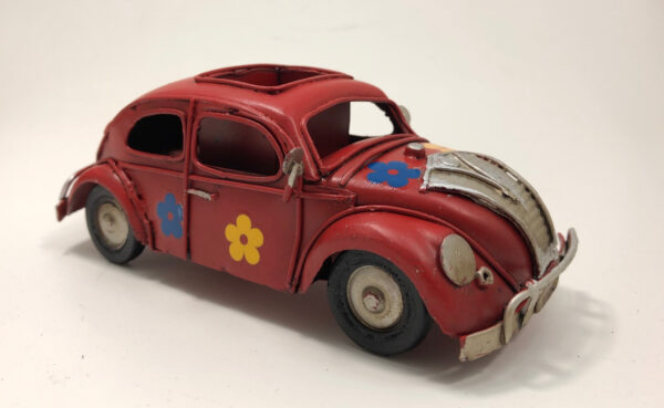Volkswagen VW Kever metaal met klein opbergbakje pennenbakje rood