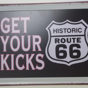 Metalen wandplaat Route 66 Get your Kicks