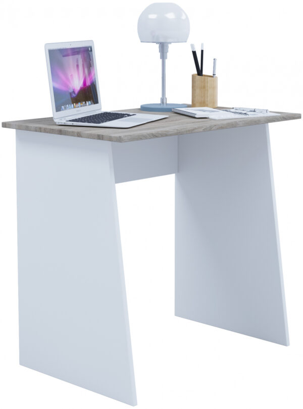 Bureau - laptoptafel Masola Mini - wit eiken kleur - 80 cm breed