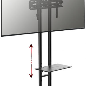 TV voet standaard monitor beeldscherm 190 cm verrijdbaar hoogte instelbaar zwart