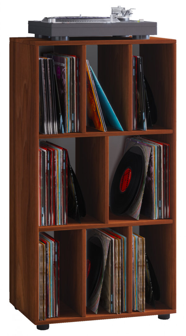 LP Vinyl opbergkast Schaltino 8 vakken noten kleur