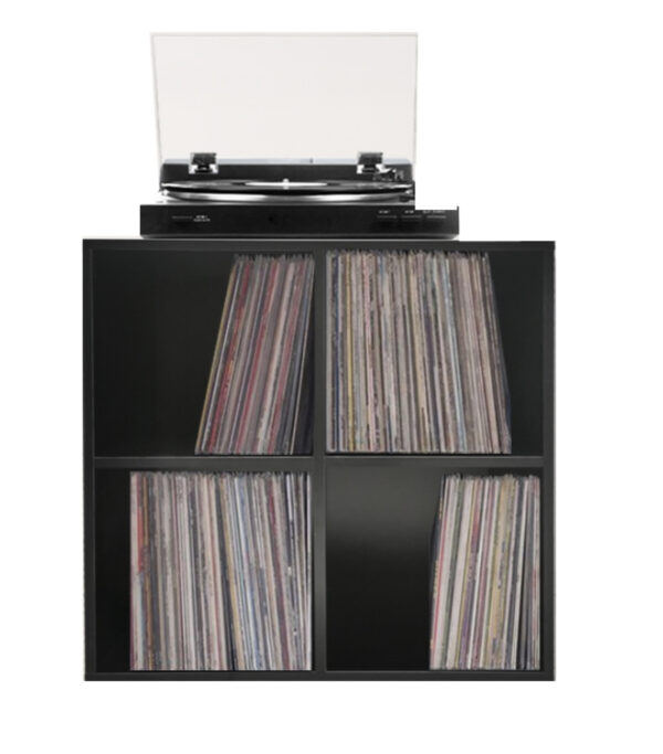 Platen vinyl lp opbergkast - opbergen lp vinyl platen - boekenkast - 4 vakken - zwart