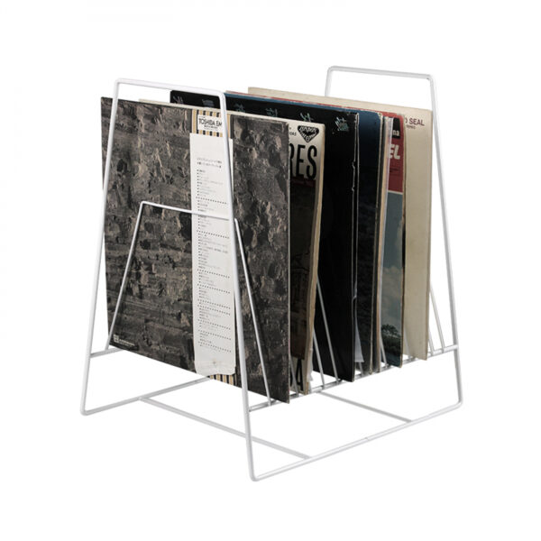 LP vinyl platen opbergrek - platen bladerrek - platenkast - opbergen 60 tot 70 platen - wit
