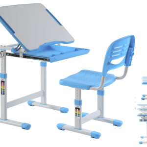 Kinderbureau met bureaustoel ergonomisch in hoogte verstelbaar - tekentafel - schooltafel