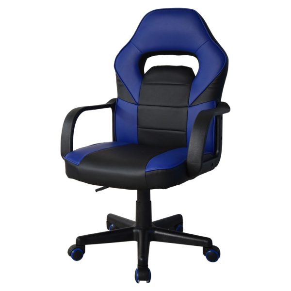 Gamestoel Thomas junior - bureaustoel racing gaming stijl - hoogte verstelbaar - zwart blauw