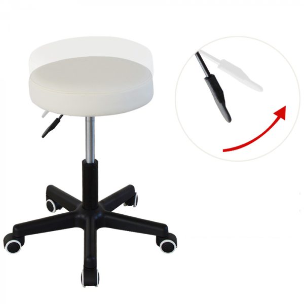 Bureaukruk - kantoorkruk - werkkruk - tabouret - hoogte instelbaar 42  tot 56 cm - wit - Afbeelding 3