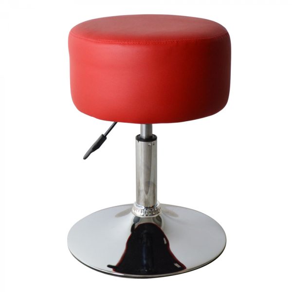 Krukje retro vintage - kaptafel krukje -  hoogte verstelbaar tot 65 cm - rood