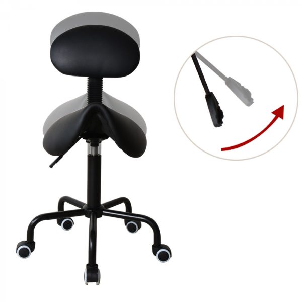 Zadelkruk ergonomische kapperskruk - werkkruk - tabouret - hoogte verstelbaar - zwart - Afbeelding 3