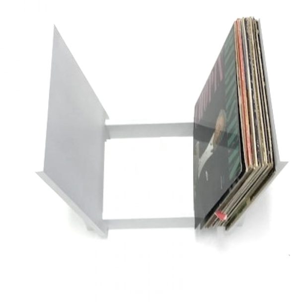 LP vinyl bladerrek standaard voor opbergen en tonen van 75 tot 100 stuks 12 inch platen of 7 inch singles wit - Afbeelding 2