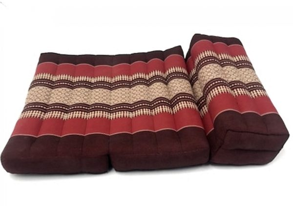 Multifunctioneel meditatie yoga matje zitkussen opvouwbaar met blok thais design 70 cm x 50 cm Burgundy Rood