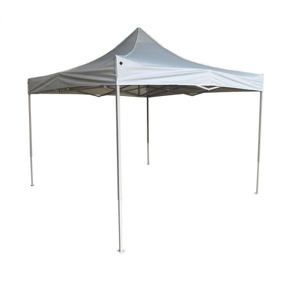 Partytent easy up 3 x 3 - harmonica  frame - 420D Oxford grijs tentdoek met PVC coating