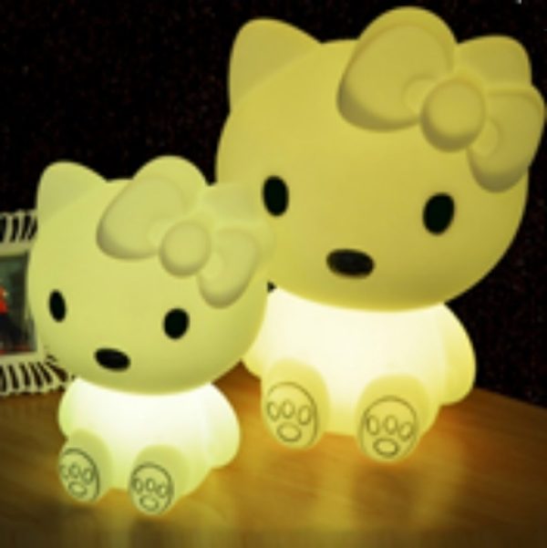Nachtlamp tafellamp kitty poes - oplaadbaar met afstandbediening - 16 kleuren - 30 cm hoog - Afbeelding 6