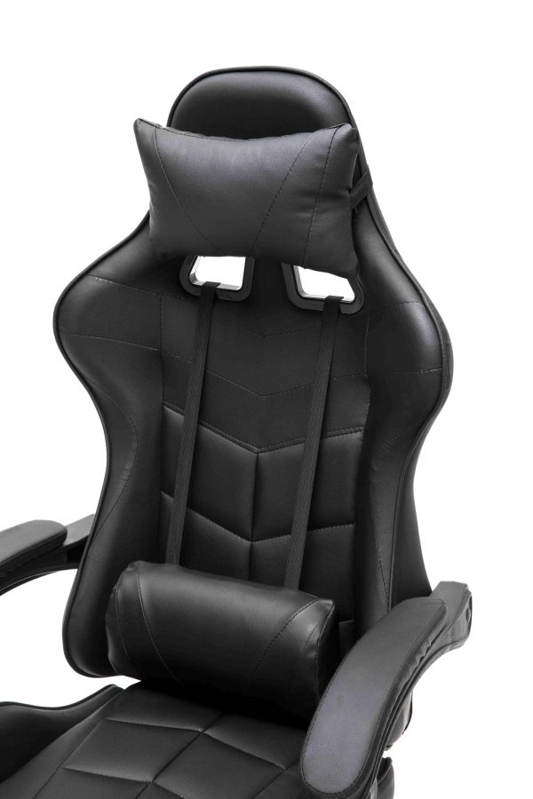 Gamestoel met voetsteun Cyclone tieners - bureaustoel - racing gaming stoel - zwart - Afbeelding 5