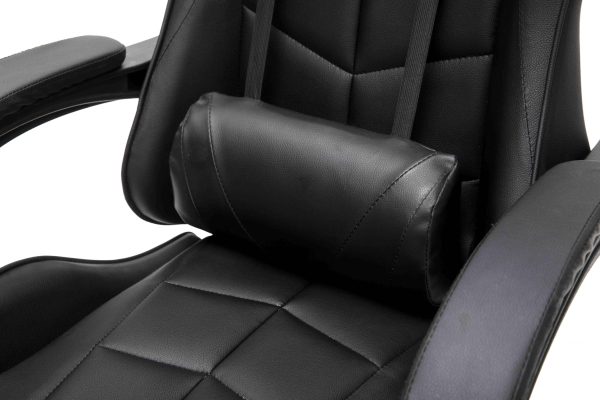 Gamestoel met voetsteun Cyclone tieners - bureaustoel - racing gaming stoel - zwart - Afbeelding 7